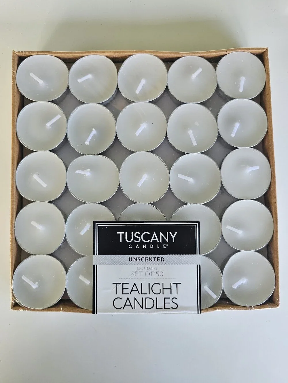 White Unscented Tealight Candles - 50